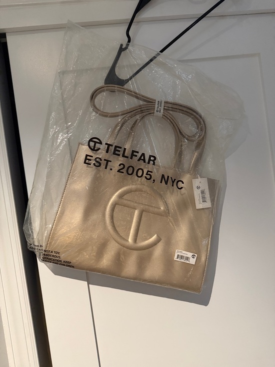 Telfar Handbags - Telfar Medium Shopping Bag in Metallic Gold